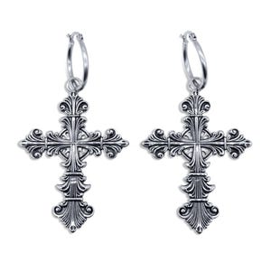 Lament Cross Hoop Earrings
