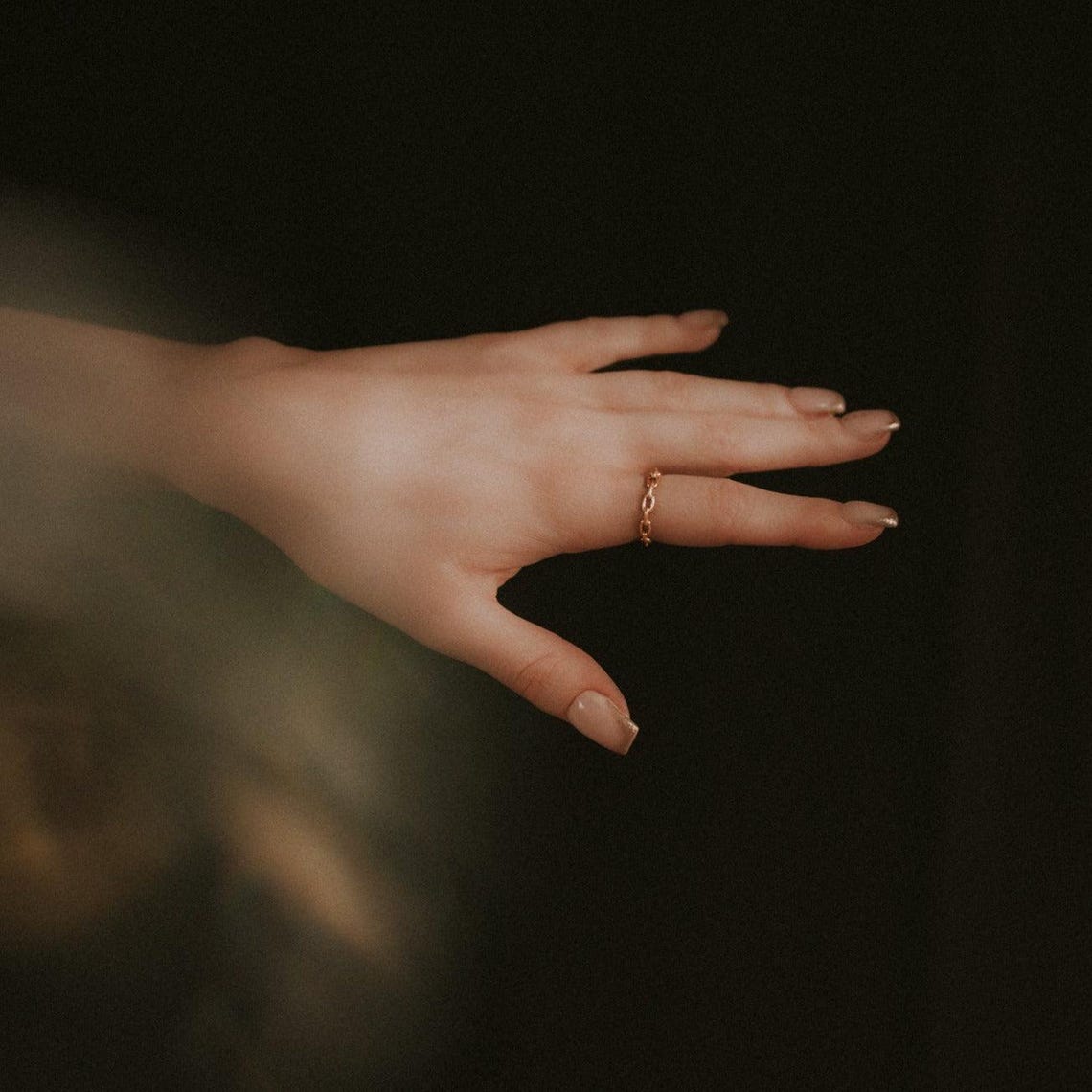 Chained up Gold Plain Chain Ring | Simple Ring | Gold Stacking Ring ...