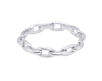 Chained Up Plain Chain Ring | Minimalist Ring | Stacking ring | midi ring | stainless steel ring | tarnish-free ring | chain jewellery