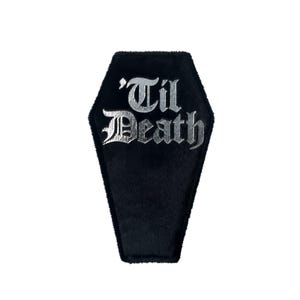Til Death Coffin Ring Box | Gothic Schwarz Samt Verlobungsring Box | Hochzeitsgeschenk | Gothic Hochzeit | Alternatives Hochzeitsgeschenk