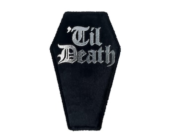 Til Death Coffin Ring Box | Gothic Black Velvet Engagement Ring Box | wedding gift | Gothic wedding | Alternative Wedding Gift
