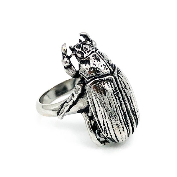 Beetle Ring | Insect Nature Gothic Jewellery | Statement Ring | Stainless Steel ring | Green Witch | Gothic Ring | Cottage Core | Gifts