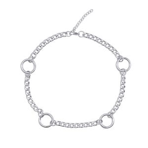 Aura O Ring Curb Chain Choker Necklace | Gothic choker | stainless steel jewellery | gothic gift for her | Statement necklace |