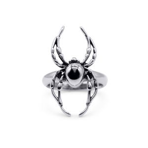 Bague araignée Orb Weaver | Insectes, bijoux gothiques | Bague tendance | Acier inoxydable | Sorcière verte | Bagues gothiques | Cadeaux pour elle |