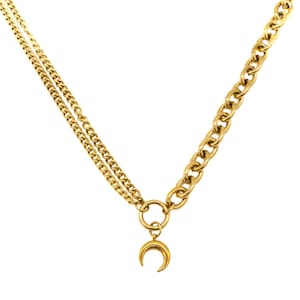 Selene Gold Crescent Moon Necklace | Celestial Jewellery | Moon Pendant | Crescent Moon Necklace | Gift for her | Stainless Steel Jewellery