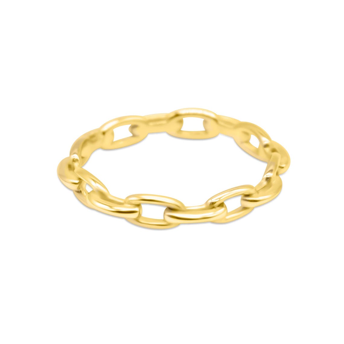 Chained up Gold Plain Chain Ring | Simple Ring | Gold Stacking Ring ...