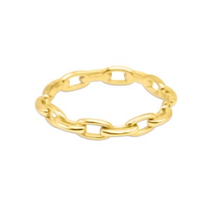 Chained Up Gold Plain Chain Ring | Simple Ring | Gold Stacking Ring | Dainty Jewellery | Dainty Ring | Gift for her | Gold Jewellery |