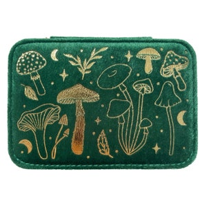 Green Witch Mushroom Jewellery Box | Cottage Core homeware | Gothic Homeware | Green and Gold Jewellery Box | Statement Homeware | gift