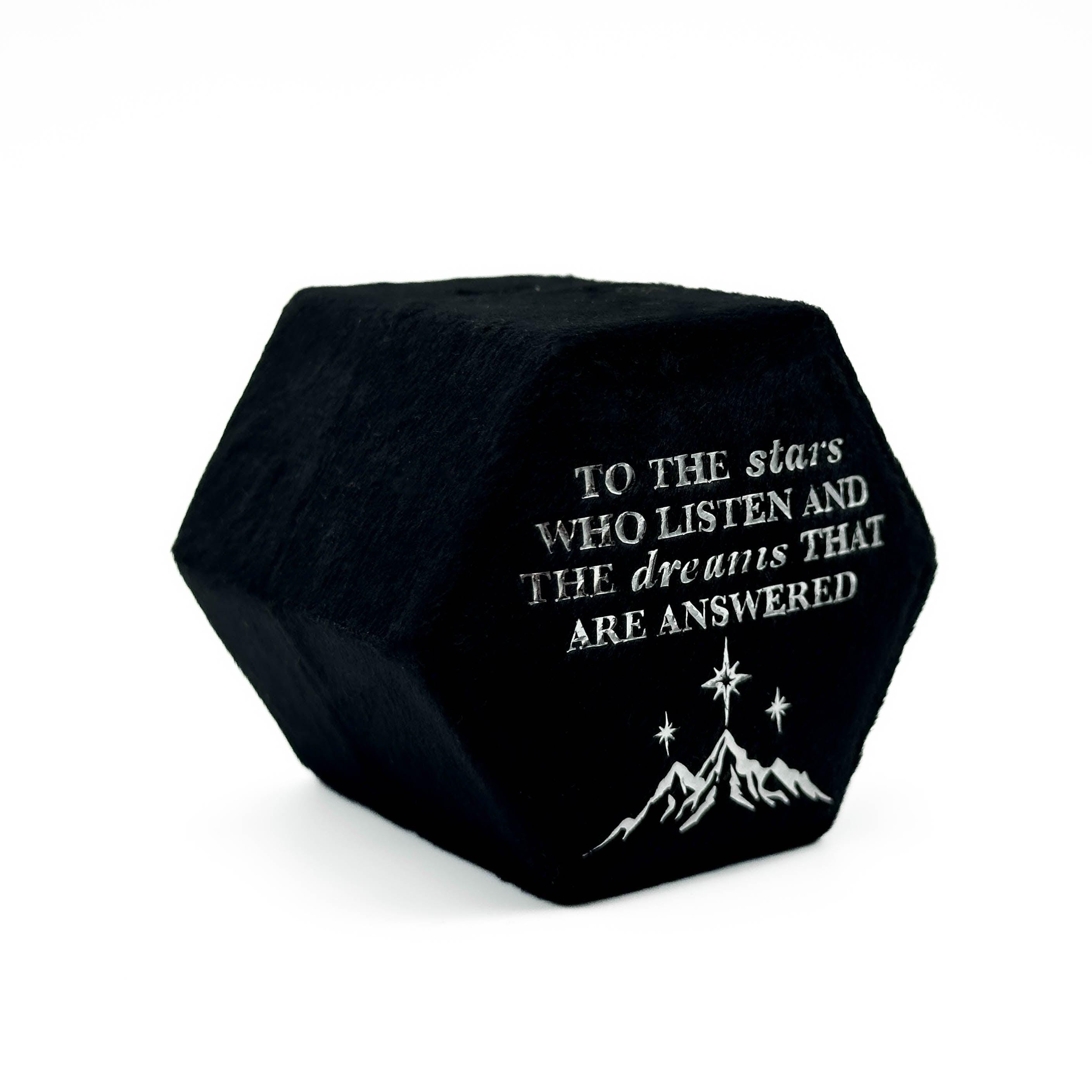 Black Hexagon 'To the stars who listen and the dreams that are answered' Ring Box