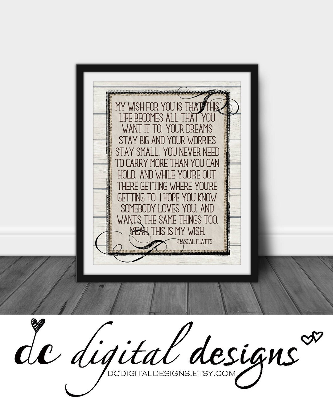 Rascal Flatts Song Wood 8x10 Girl or Boy Rustic Baby Etsy