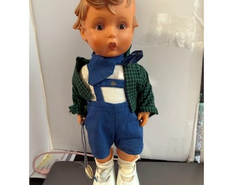 Vintage Goebel M.L. Hummel Germany 1960's Vinyl Boy Doll W/ Tag  So Cute!