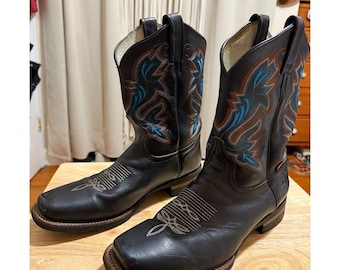 Men's Tres Toros Black Leather Cowboy/Western Boots Size  9 Mex 28