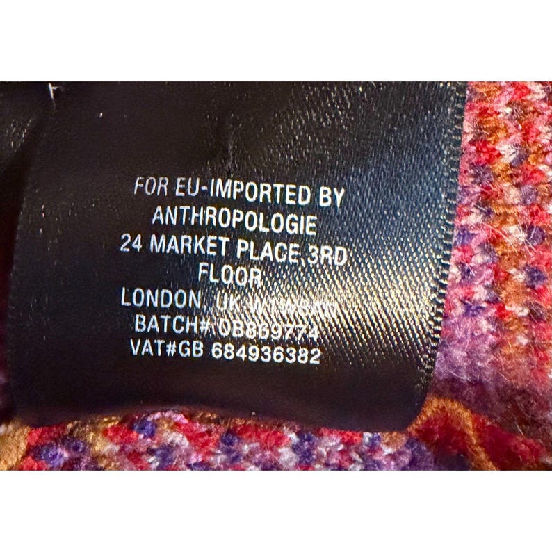 MOTH Anthropologie Plaid Belted Sweater Coat Cardigan Shawl Collar S image 7