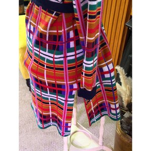 MOTH Anthropologie Plaid Belted Sweater Coat Cardigan Shawl Collar S image 3