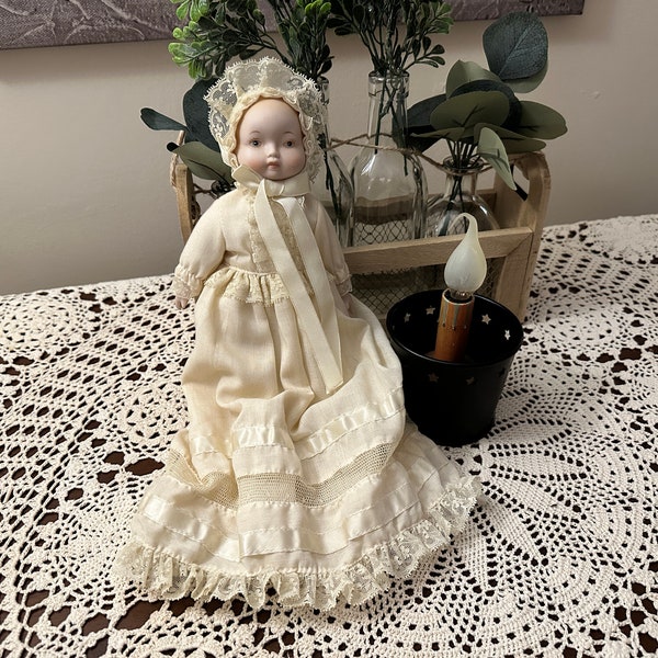 Vintage Denton Doll Collection doll in Christening gown