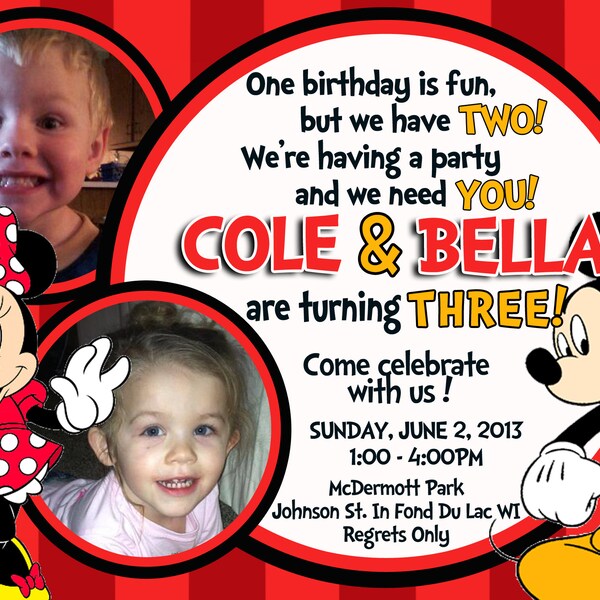 Minnie Mouse Party Invitation Etsy