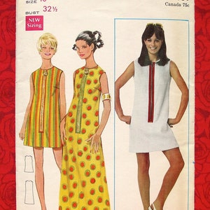 1960s Butterick 4420 Young Designer Mary Quant Vintage Sewing Pattern Mod  Dress