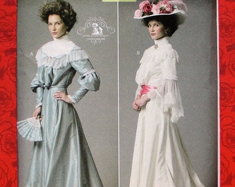 Butterick Sewing Pattern B5970 Victorian Edwardian Costume, Blouse Long Skirt Belt, Early 1900's Style Clothing, Sizes 16 18 20 22 24, UNCUT