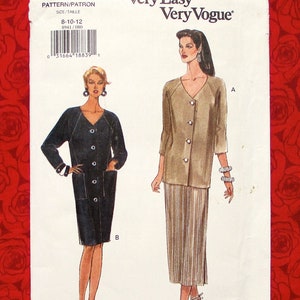 Vogue Easy Sewing Pattern 8941 Dress Pull-on Skirt Button - Etsy