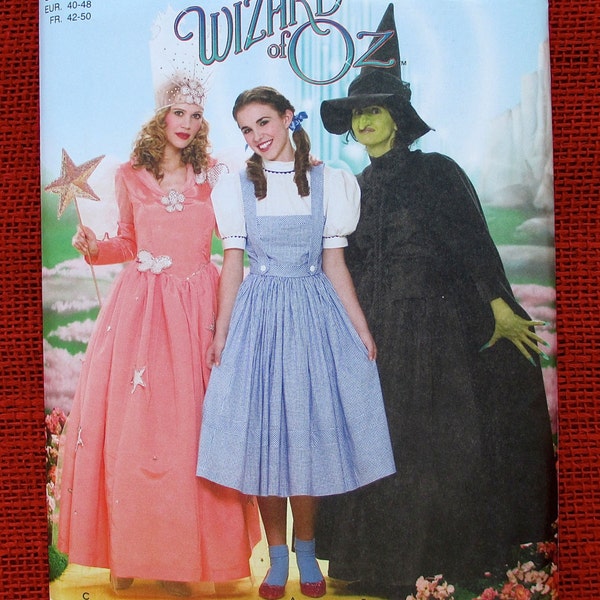 Wizard of Oz Costume Sewing Pattern Simplicity 4136 Dorothy Glinda Wicked Witch West, Miss Plus Sizes 14 16 18 20 22, Halloween Party, UNCUT