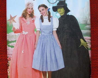 Wizard of Oz Costume Sewing Pattern Simplicity 4136 Dorothy Glinda Wicked Witch West, Miss Plus Sizes 14 16 18 20 22, Halloween Party, UNCUT
