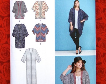 Simplicity Misses Fashion Kimonos Pattern, Multicolor, XL