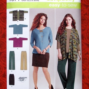 Simplicity 1071 Easy Sewing Pattern, Loose Fitting Vest Top Skirt Pants, Miss & Plus Sizes M L xL XxL, DIY  Knit Sportswear Fashion, UNCUT