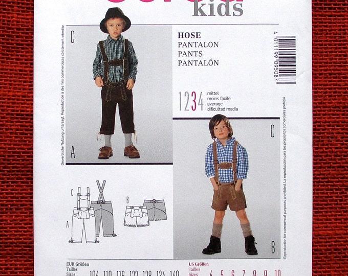 Burda Sewing Pattern 9508 Lederhosen Pants Shorts Bavarian Etsy