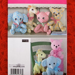 Simplicity Sewing Pattern 2613, Elephant Giraffe Pig Cat Doll Toys ...