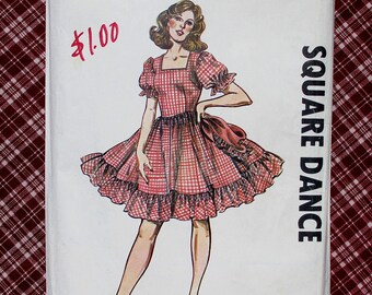Authentic Sewing Pattern 275, Square Dance Ruffled Dress Scarf, Misses' Sizes 5 7 9, Southwestern Rodeo Cowgirl, Theater Performance Costume