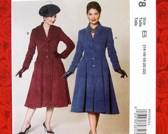 Mccall's Sewing Pattern M7478 Retro Coat Flared - Etsy