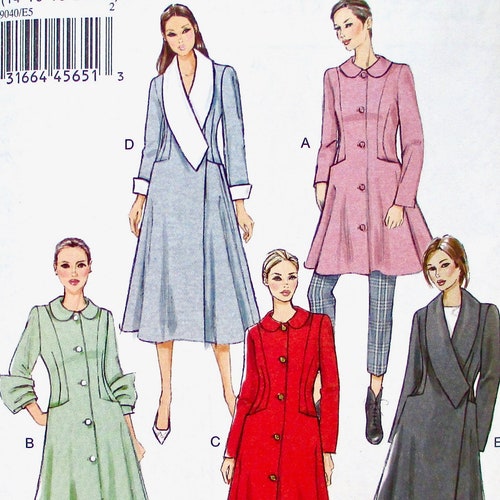 Vogue Sewing Pattern V9040 Fit & Flare Coat Princess Seams - Etsy