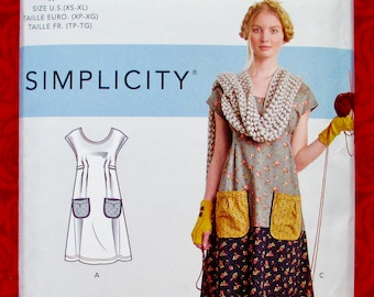 Simplicity Sewing Pattern S9122 Tunic Top Dress, Cap Sleeve, Boho Chic, Sizes Xs S M L XL, Granny Prairie Style Summer Casual Fashion, UNCUT