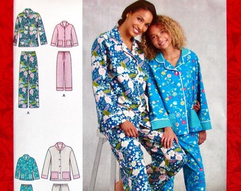 Simplicity Sewing Pattern 8803, Lounge Pants, Shirt, Pajamas, Miss & Girl's Sizes Xs S M L XL, Summer Winter Casual Leisure Sleepwear, UNCUT