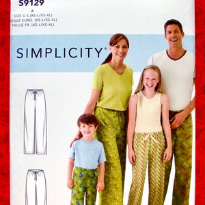 Simplicity Easy Sewing Pattern S9129 Pull-on Lounge Pants, Pajamas ...