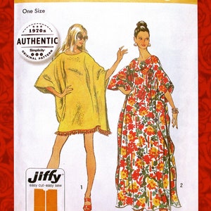 Simplicity Easy Sewing Pattern 5628 Caftan, Maxi & Short, Casual Loungewear, One Size, Party Hostess Long Robe, Spring Summer Fashion, UNCUT image 3