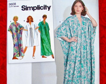 Simplicity Sewing Pattern S8877, Caftan, Short Long Robe, Casual Loungewear, Miss Sizes XS-XL, Party Hostess, Spring Summer Fashion, UNCUT