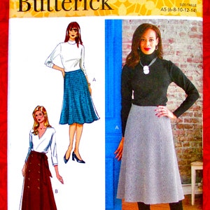 Butterick Easy Sewing Pattern B6866, Princess Seam Skirt, Sash, Classic Traditional, Sizes 6 8 10 12 14, Spring Summer Modern Fashion, UNCUT