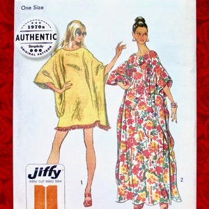 Simplicity Easy Sewing Pattern 5628 Caftan, Maxi & Short, Casual Loungewear, One Size, Party Hostess Long Robe, Spring Summer Fashion, UNCUT image 1