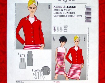 Burda Sewing Pattern 7040 Sheath Dress, Button Front Jacket, Retro 1960's Style, Sizes 8 10 12 14 16 18, Spring Summer Classic Fashion UNCUT