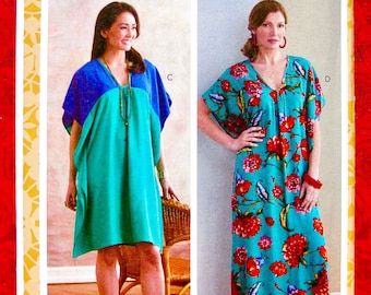 Butterick B6683 Easy Sewing Pattern, Caftan, Tunic Tops, Loose Fit Dress, Sizes L XL XxL, Summer Casual Fashion, Beach Pool Cover Up, UNCUT
