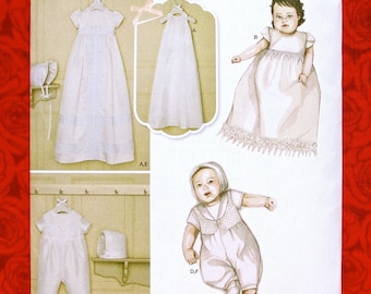 Simplicity Sewing Pattern 8024, Christening Gowns, Rompers, Bonnets, Slip, Infant Sizes Xxs XS S M, DIY Heirloom Baby Shower Gifts, UNCUT