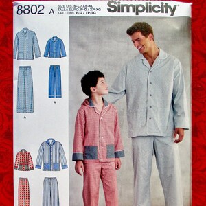 Simplicity Sewing Pattern 8802 Lounge Pants, Shirt, Pajamas, Men & Boy ...
