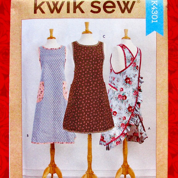 Kwik Sew Sewing Pattern K4301 Wrap Apron, Boho Granny Chic Style, Sizes Xs S M L XL, Winter Spring Casual, Farmhouse Retro Fashion, UNCUT