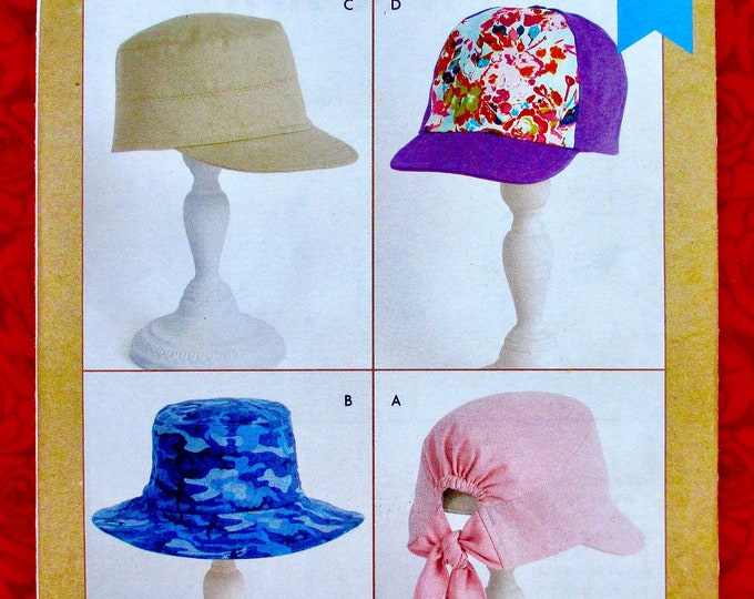 Kwik Sew Sewing Pattern K4277 Bucket Hat, Cap, Adult & Children Fashion