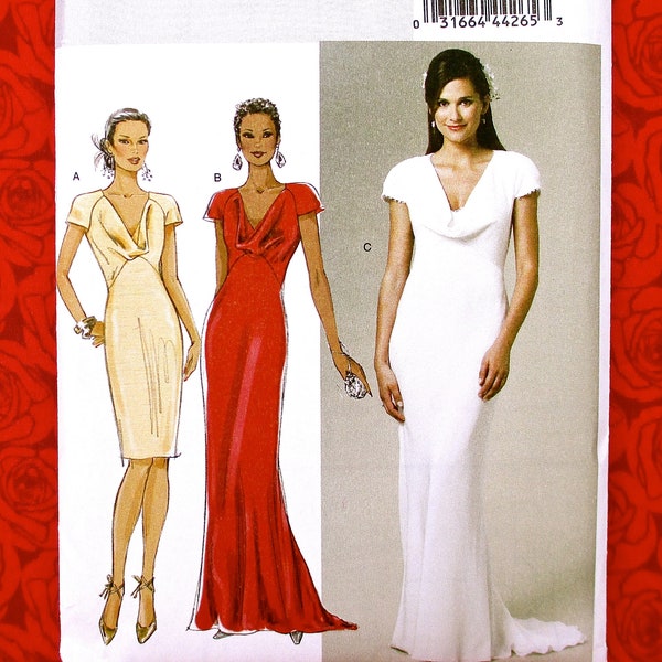 Butterick Sewing Pattern B5710 Bridesmaid Dress, Wedding Gown, Train, Front Drape, Plus Sizes 14 16 18 20 22, Formal Evening Fashion, UNCUT