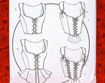 Butterick Sewing Pattern B4669, Laced Corsets, Peplums, Victorian Georgian, Sizes 14 16 18 20, DIY Historical Romantic Retro Fashion, UNCUT