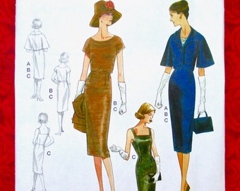 Vogue Sewing Pattern V9082, 1960's Dress, Cropped Jacket & Top, Sizes 6 8 10 12 14, Retro Fashion, Summer Sportswear, Sundress Suit, UNCUT