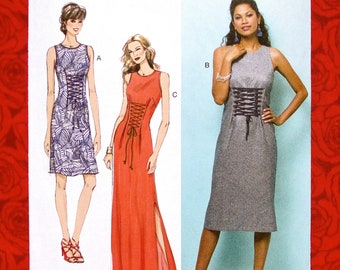 Butterick Easy Sewing Pattern B6552, Lace-Up Dresses, Maxi & Short Length, Sleeveless, Sizes 6 8 10 12 14, DIY Summer Party Fashion, UNCUT