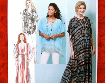 Butterick B6559 Easy Sewing Pattern, Caftan, Tunic Tops, Loose Fitting Blouse & Dress, Sizes L XL XxL, Spring Summer Casual Fashion, UNCUT